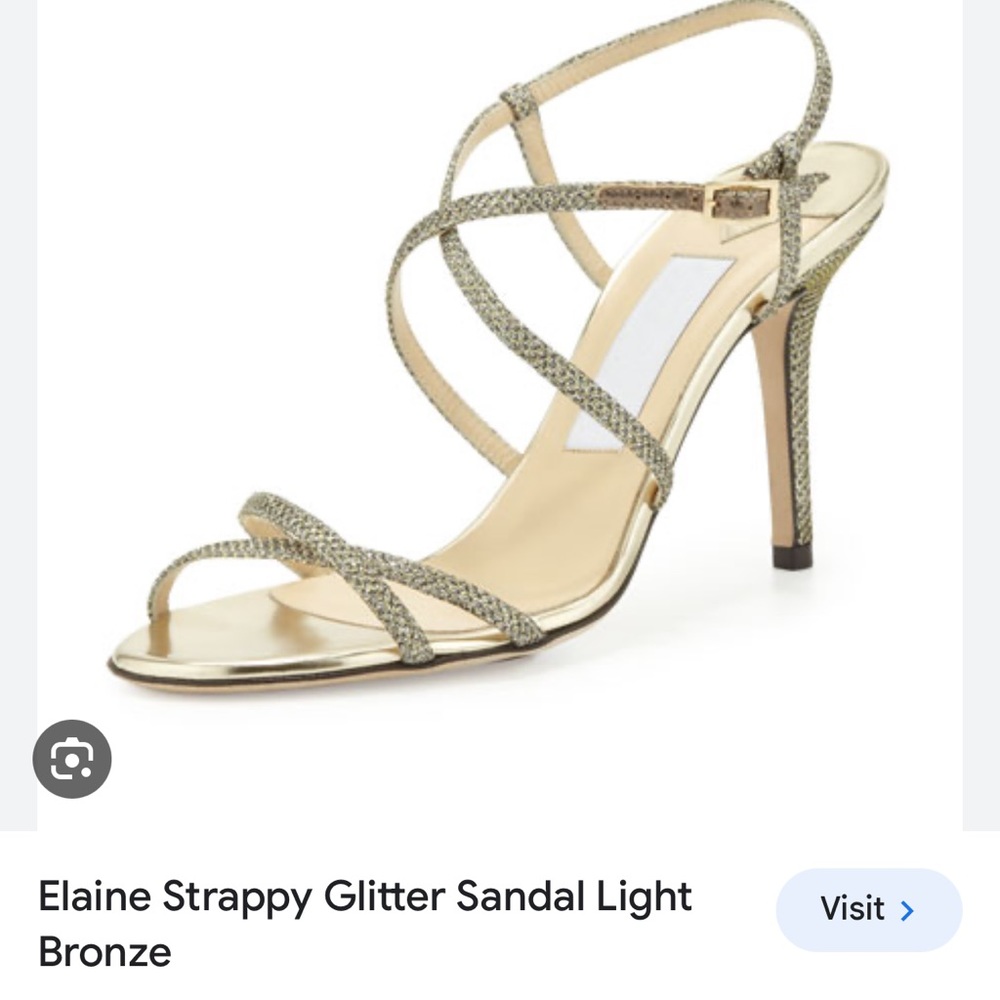Jimmy Choo Elaine 39 Gold Glitter Size 9
